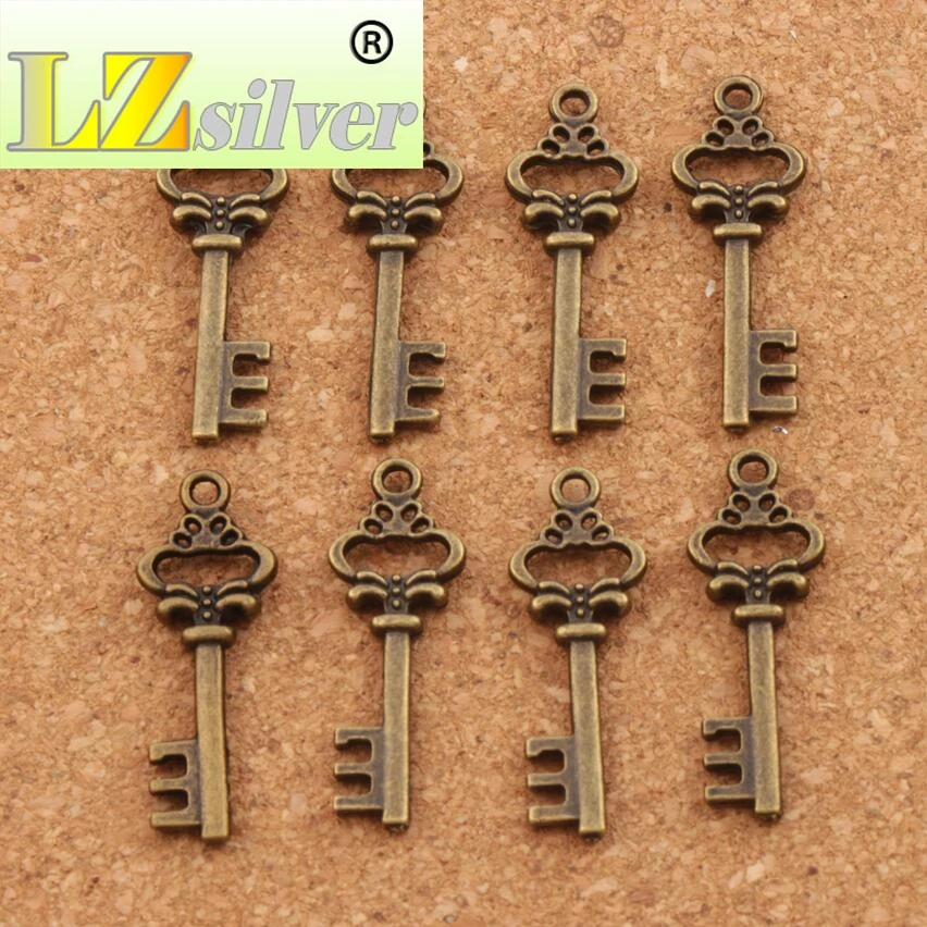

Retro Heart Key Charm Beads Pendants 10x30 mm 200pcs tibetan Bronze Jewelry DIY Fit Bracelets Necklace Earrings L890