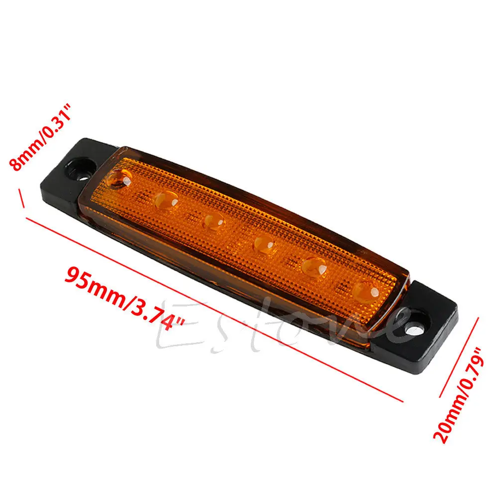 Новый 2X 6 светодиодный фонарь для автобуса грузовика прицепа боковой габаритный