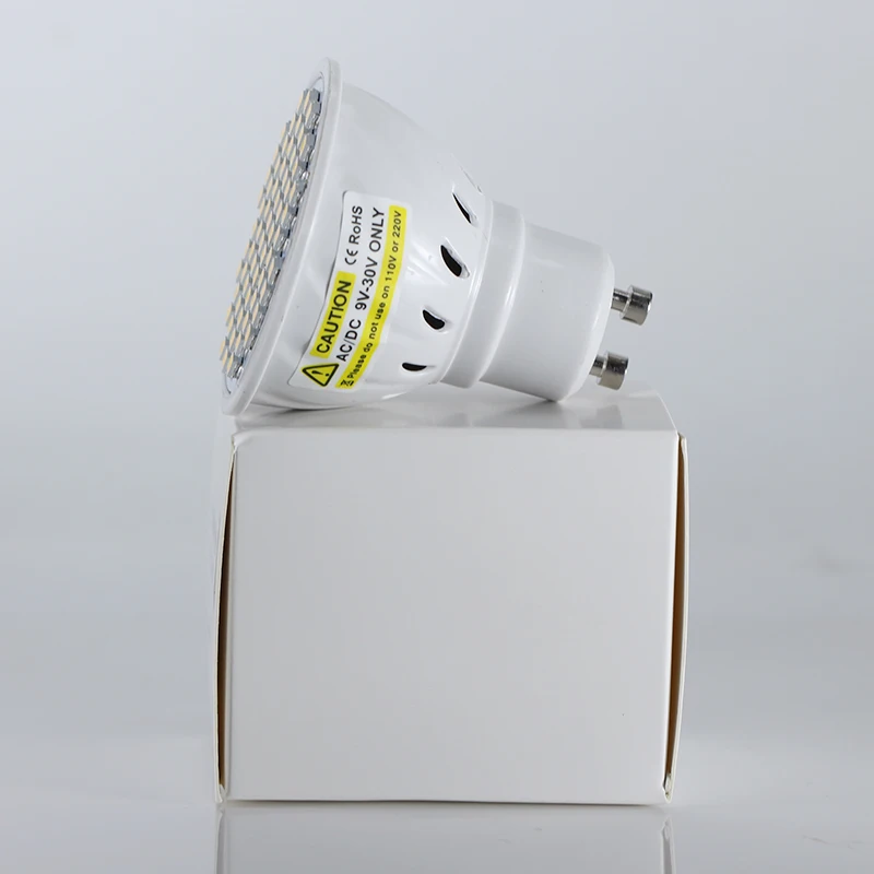 Joneaz 10X ampoule led gu 10 точечных светильников ac dc 12v 24v super 3W 420Lm лампочка лампа 3528 60