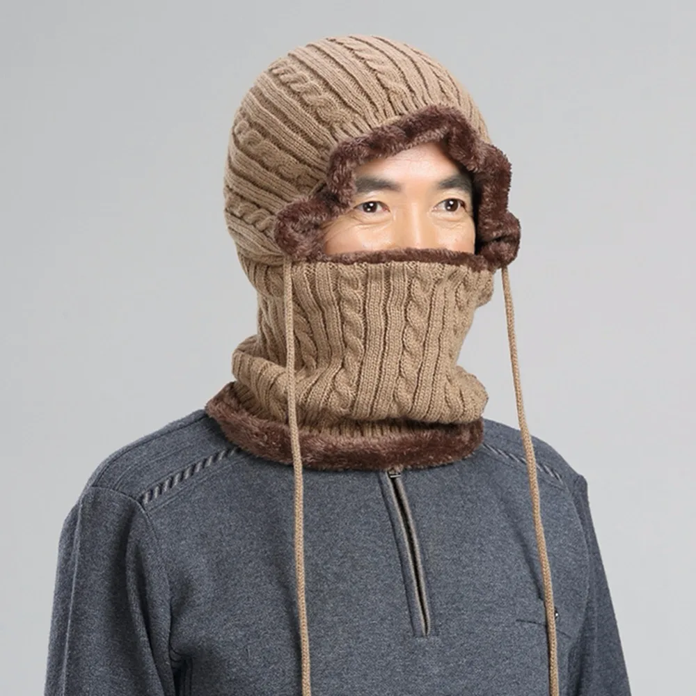 SYi Qarce зимние супер теплые вязанные шапочки Skullies Beanie Gorras Bonnet маска шапка для мужчин и женщин Спорт На Открытом Воздухе Шапка NM084-88