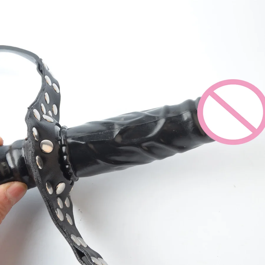 Кожаный рот кляп с ремешком на фаллоимитатор силиконовый пенис секс бондаж