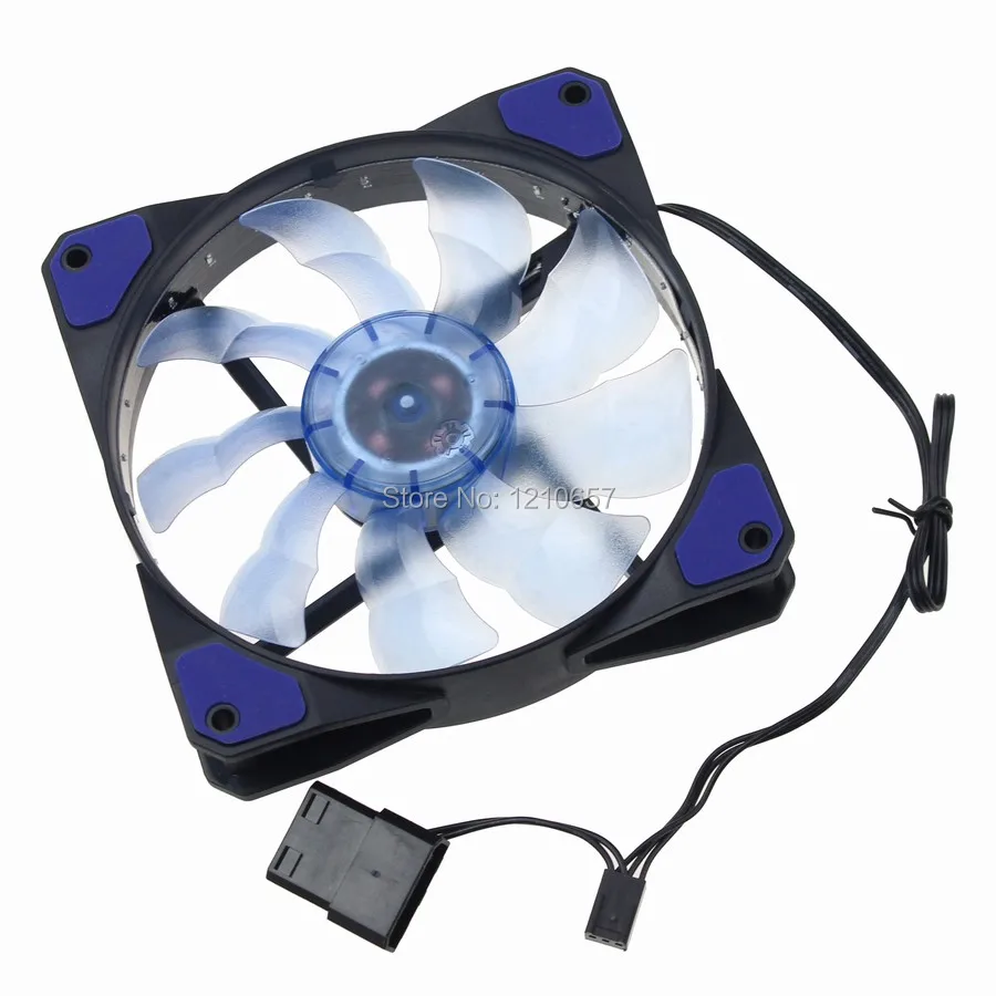 2 шт партия 3Pin 4Pin Охлаждение процессора теплоотвод вентиляторы 15-LED синий свет для