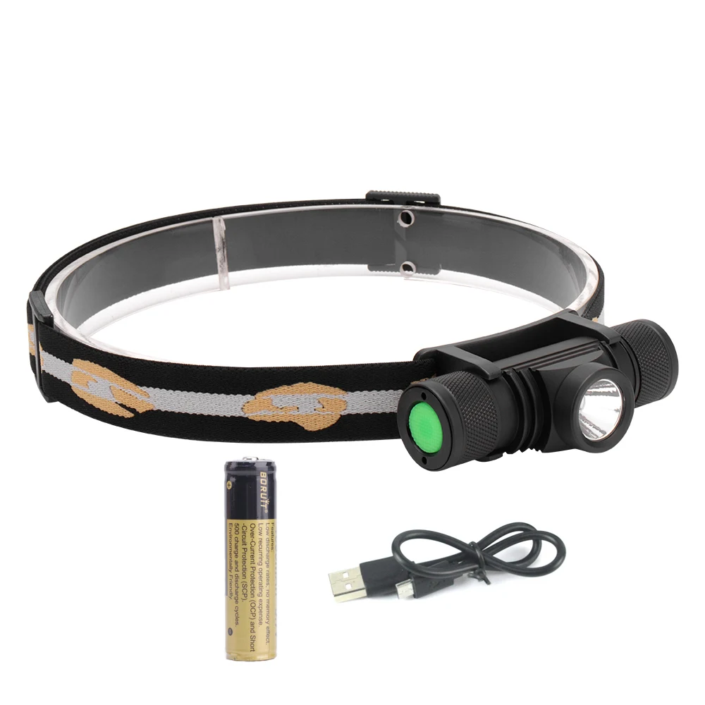 Package B BORUiT XML L2 светодиодный налобный фонарь плавное затемнение фонарик USB Перезаряжаемый водонепроницаемый походный охотничий Головной фонарь 18650 аккумулятор - Испускаемый цвет: Package B