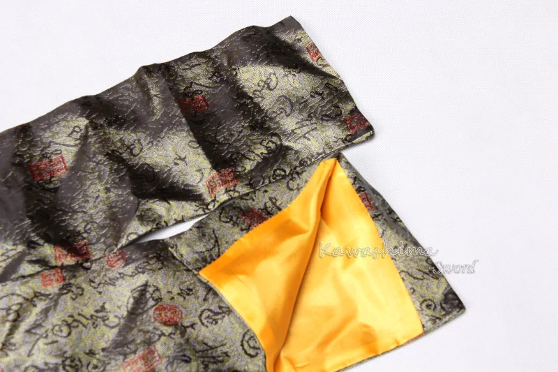 Японский самурайский меч шелковая сумка Глубокий серый цвет вышитые античные