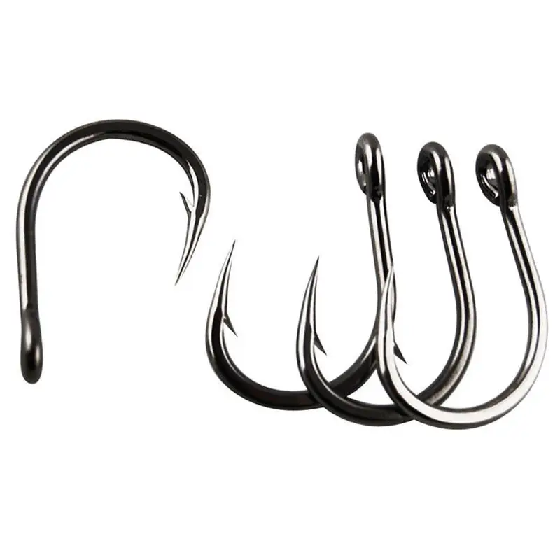 80 шт Размер 2/0 рыболовные практичные серебристо серые крючки из нержавеющей