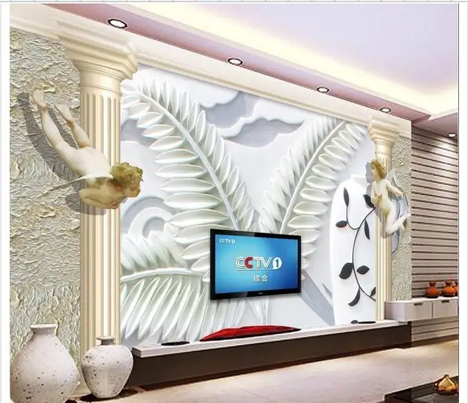 Индивидуальные 3d фото обои ТВ фрески цветок камень ангелы Римский столб для