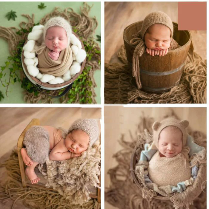 Массивное одеяло для фотосъемки новорожденных из мешковины | Мать и ребенок