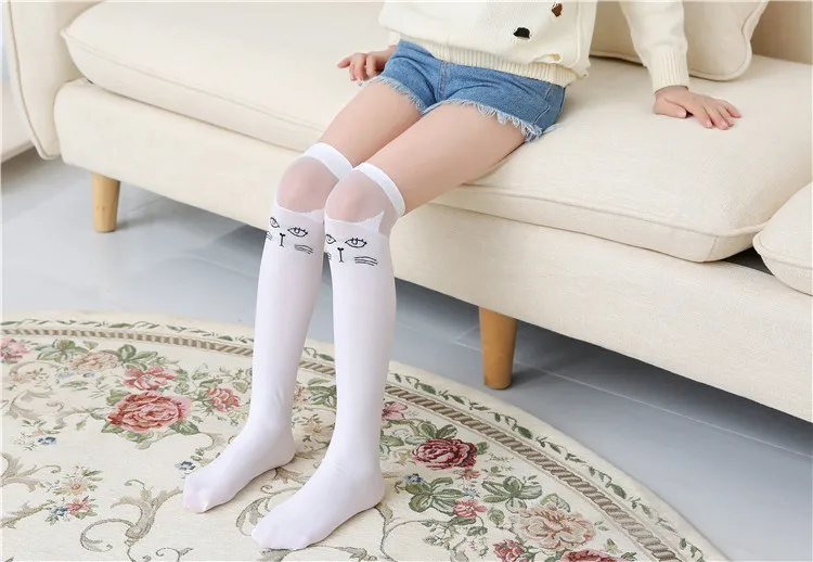 Girl Socks 2 Белые Школьные носки для девочек от 2 до 12 лет Хлопковые гольфы носки принцессы с рисунком звезды, сердца и полосок носки для девочек - Цвет: Girl Socks 2
