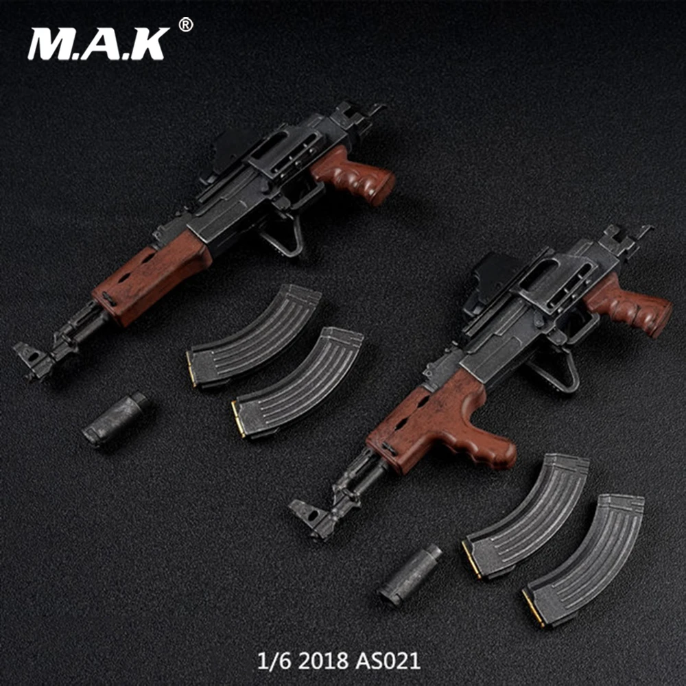 

1/6 Scale Figure Accessory AK47 Wood Grain Version Tactical Weapon Model With/No Grip for 12" Action Figure