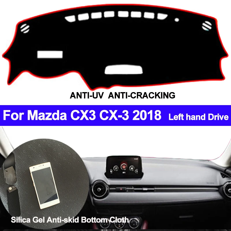 

TAIJS Car Dashboard Cover Silicone Non-Slip Dash Mat Dash Pad Automobile DashMat Carpet ANti-UV For Mazda CX3 CX-3 2018