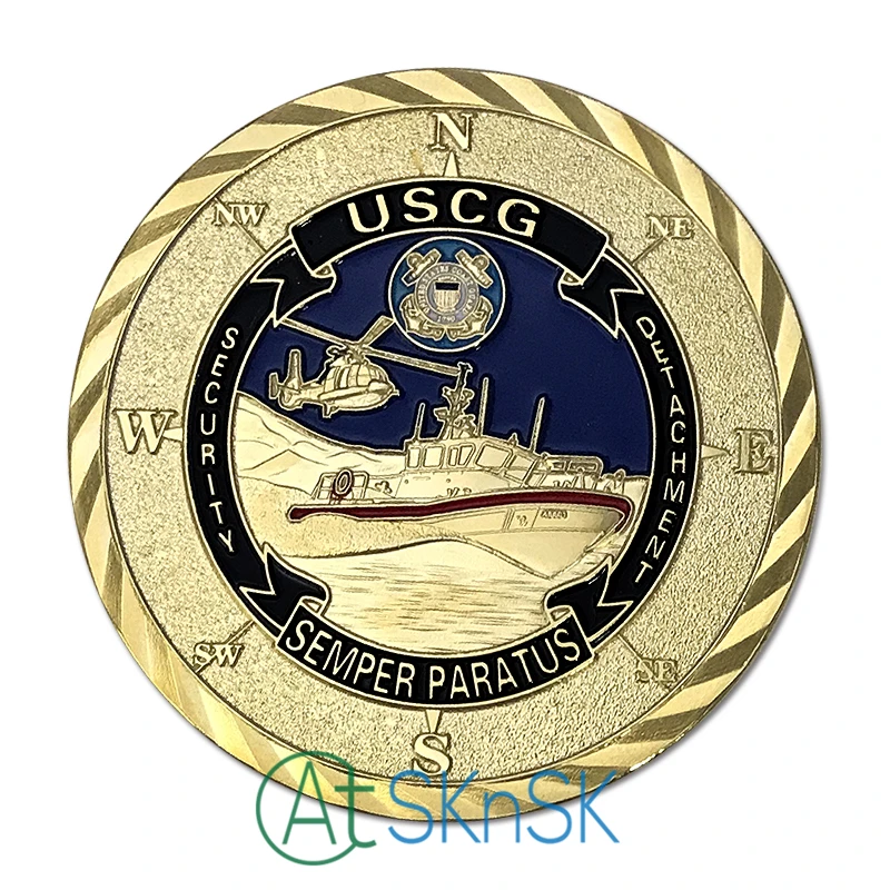 1-10 шт. новая позолоченная монета USCG армейская памятная медаль Коллекционная