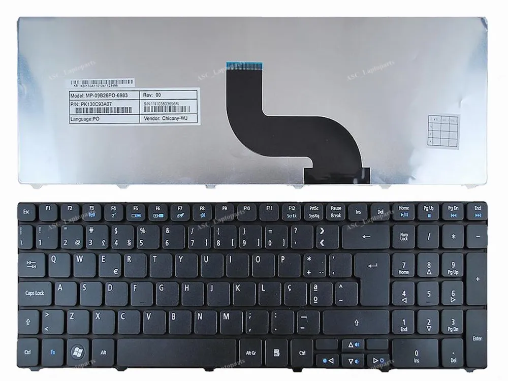 Новая клавиатура с португальской раскладкой Teclado для ноутбука Acer Aspire 5251 5252 5551 5551G