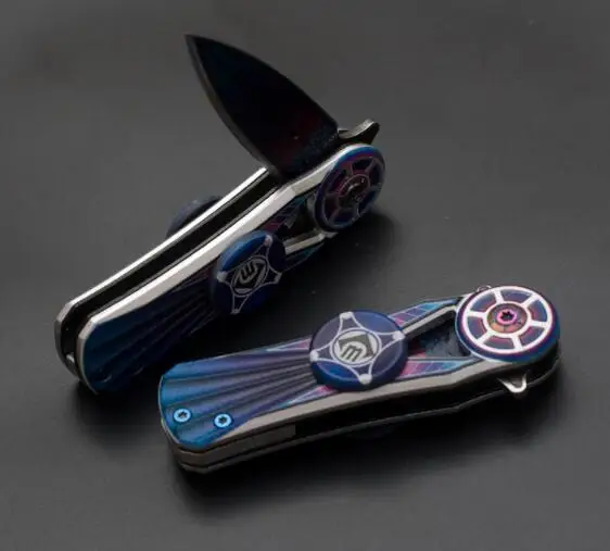 Folding Blade Knife hunting camp Pocket Survival EDC Tool knives with Finger Gyro knife outdoor stainless steel 2 colors | Инструменты