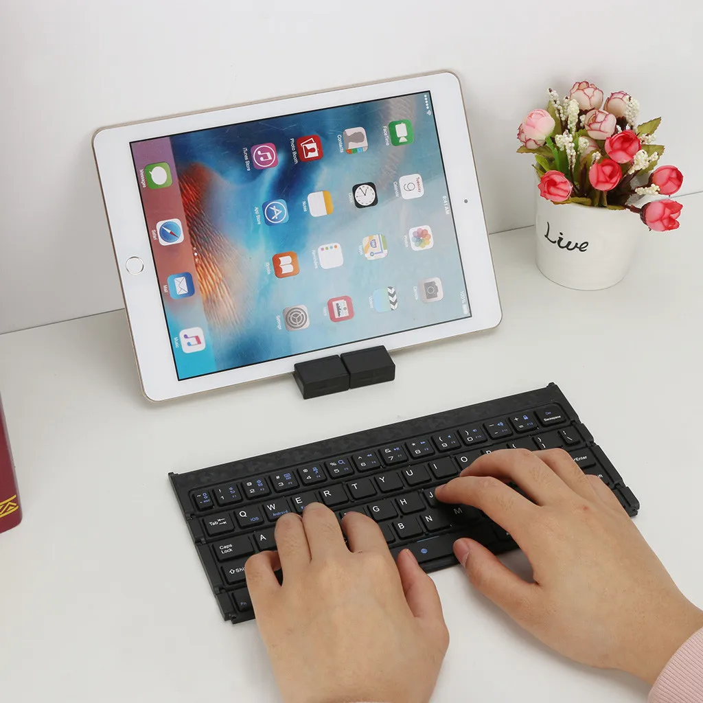 CAPRPIE Bluetooth Беспроводная складная Мини клавиатура для iPad Pro 11 ''12,9'' релиз Тонкий Смарт клавиатуры 81219