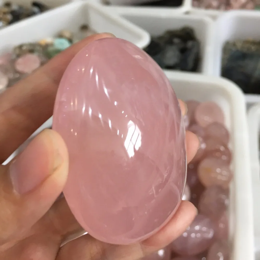 Натуральный розовый кристалл драгоценный камень полировка оригинальное лечение