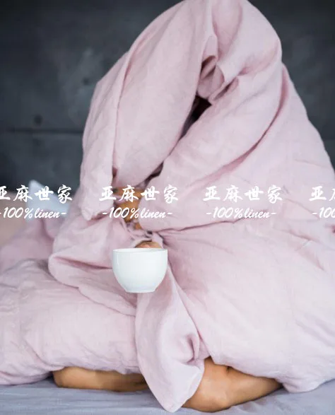 

Free Shipping, Vintage Linen Bedding, Pink Mist Linen Duvet Cover, Stone Washed, Pure Linen Duvet Cover With Shell Button,