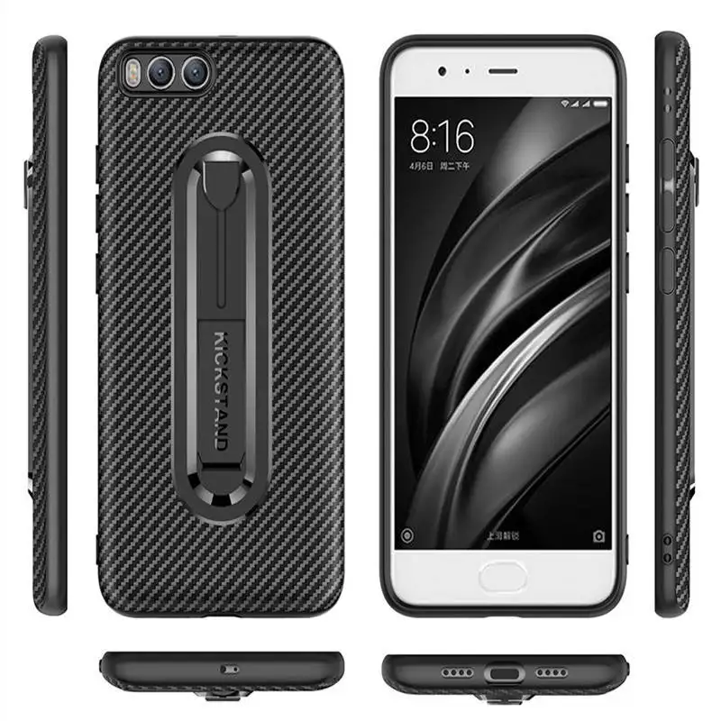 Millet 6 Mobile Phone Shell Carbon Fiber Red Rice Note6pro Invisible Bracket 5X Silicone Note4X Protective Cover |