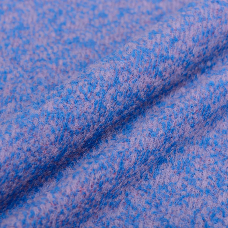 

The more powder blue color circle wool woolen fabric mixed color wool clothing skirt fabric wholesale high quality wool cloth
