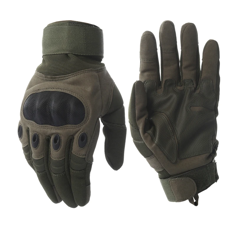 Army green Тактические перчатки для сенсорного экрана, мужские военные перчатки SWAT на полный палец, военные перчатки Militar Carbon Shell, противоскользящие страйкбольные перчатки для пейнтбола - Цвет: Army green