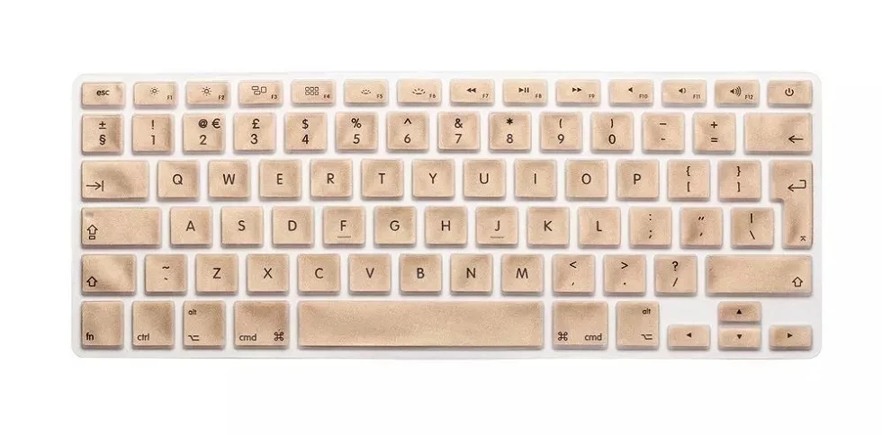 Gold Евро ЕС английская компьютерная клавиатура чехол Для iMac силиконовый ноутбук протектор для Macbook Air Pro retina 13 15 - Цвет: Gold
