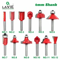 1pc 6mm shank router bit straight t bit v flush trimming cleaning round corner cove box bits milling cutter for wood mc06010