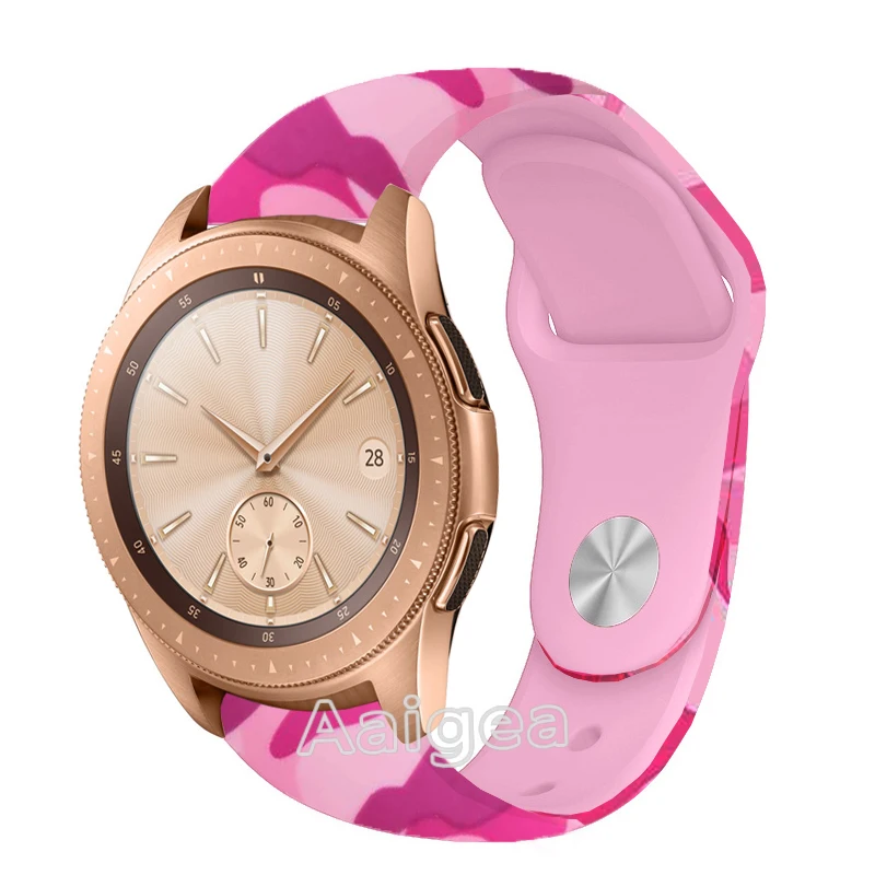 Camouflage pink Модный силиконовый ремешок для часов, ремешок для samsung Galaxy Watch, 42 мм, сменный мужской спортивный Камуфляжный ремешок на запястье, мужской женский браслет - Цвет ремешка: Camouflage pink
