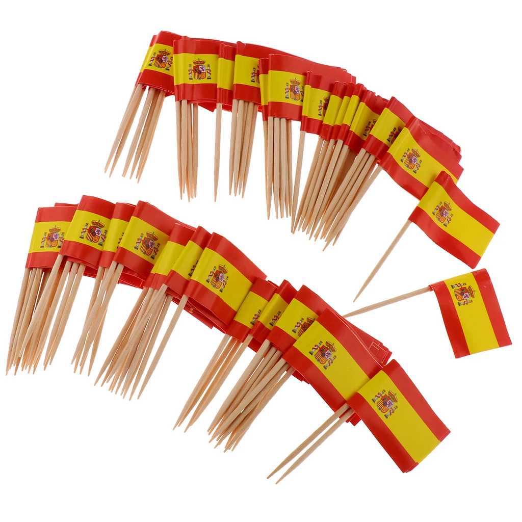 100 шт. декоративные зубочистки с флагом вечерние для бутербродов гамбургеров