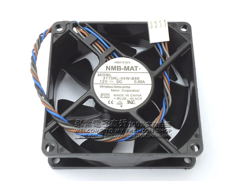 Бесплатная доставка Для NMB 3110RL 04W B86 F02 DC 12V 0.65A 4 проводной контактный разъем 80 мм