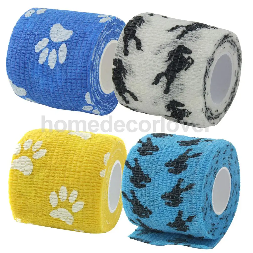 Когезионная повязка для кошек и собак марлевая лента медицинский уход с принтом