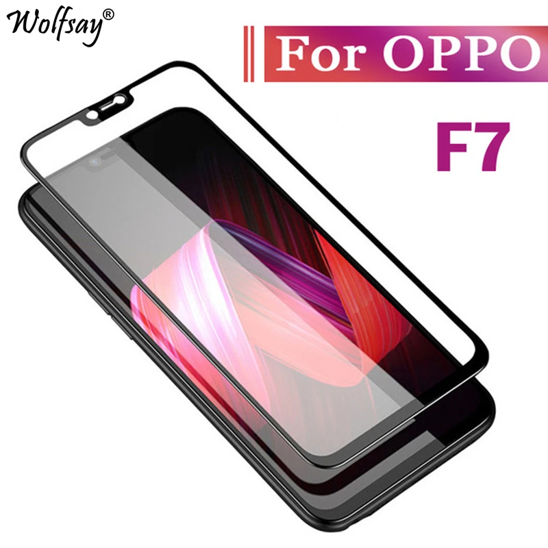 Wolfsay 3D изогнутый край Полное покрытие стекло Oppo F7 защита для экрана HD