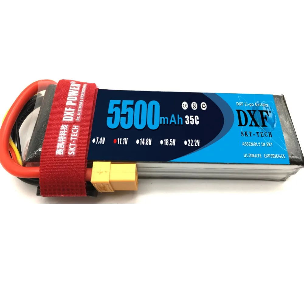 Аккумулятор DXF Lipo 11 в 5500 мАч 35C 3S MAX 60C T/XT60 LiPo для радиоуправляемого вертолета