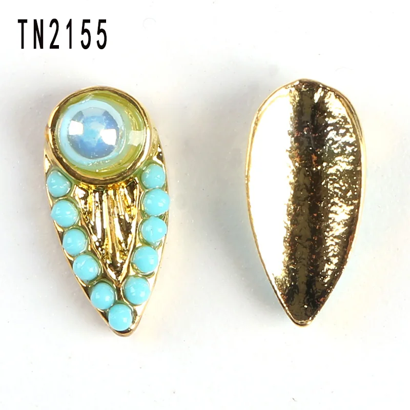 10 шт./лот 3D украшения для дизайна ногтей металлические небесно голубые и кремовые