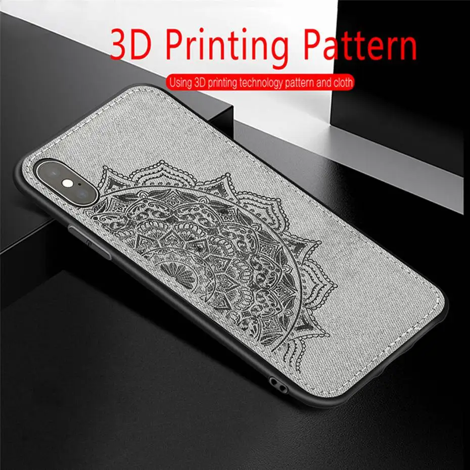 Тканевый 3D-чехол с тиснением для iPhone XR XS Max X 6 6S 7 8 Plus Samsung galaxy S9 S10 S10e M10 M20 - купить по