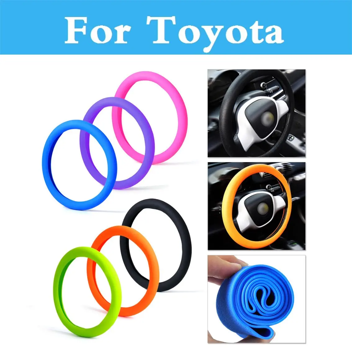 Силиконовый чехол на руль нескользящий для Toyota Corolla Camry Solara Celica Celsior Century Fielder |