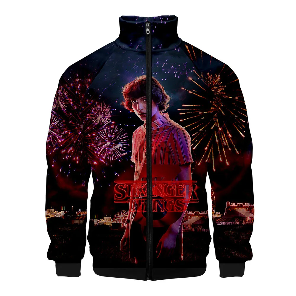 

Stranger Thing 3 3D Printed Stand Collar Zipper Jacket Fashion Women/Men Hot Sale 2019 Fashion Trendy Streetwear Clothes