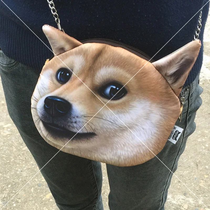 

2019 New arrival hot fashion funny dog women bags handbags Plane 3D dog doge mode ladies shoulder bags women messenger chain bag