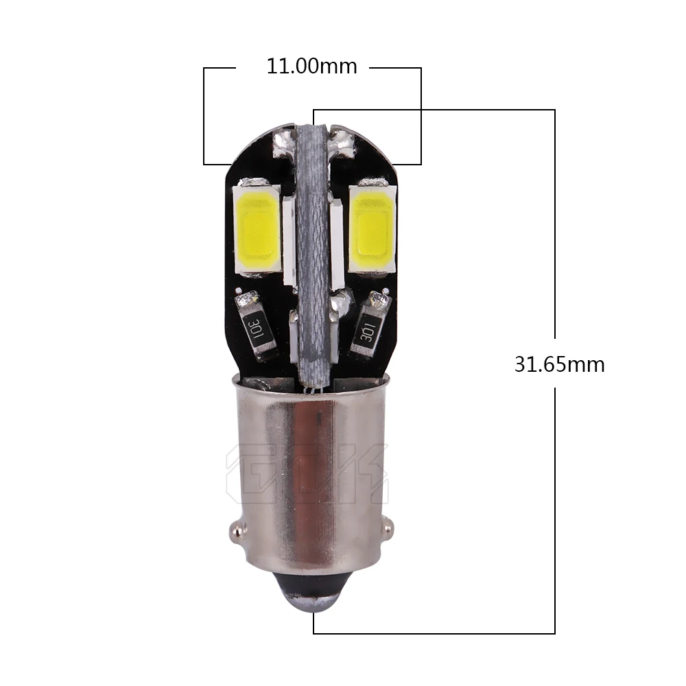 4 светодиодные лампы BA9S canbus W5W 194 168 ba9s 8SMD t4w CAN шина без ошибок 12 В автомобильные