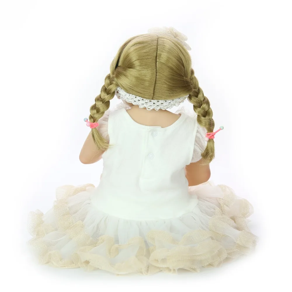 Дизайн 23 дюймов силиконовые всего тела Reborn Baby Doll модные реалистичные принцессы для девочек Кукла Детская подарок на день рождения Сделай Сам DIY бигуди для волос