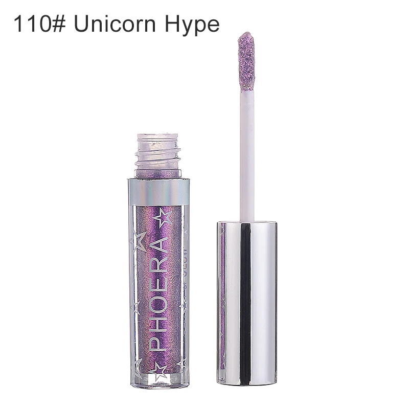 New PHOERA Liquid Eyeshadow Fashion Metallic Shiny Eyes Waterproof Glitter Eyeliner Women's Makeup TSLM1 |