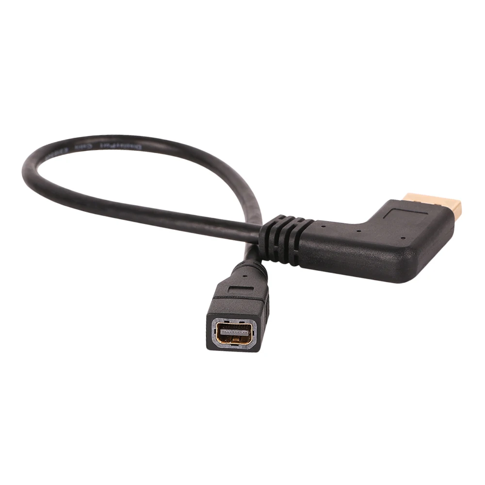 Позолоченный DisplayPort левый Угловой Мужской к Mini DP женский кабель 1 фут| |