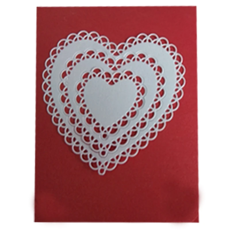 Adv one scallop Love Heart Штабелируемый Скрапбукинг Сделай Сам Металлическая стальная