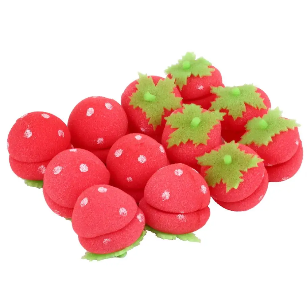 2020 hot hiar tool 12 pcs Rollers Curlers Strawberry Balls Hair Care Soft Sponge Lovely DIY Tool Wholesale MG08 | Красота и здоровье