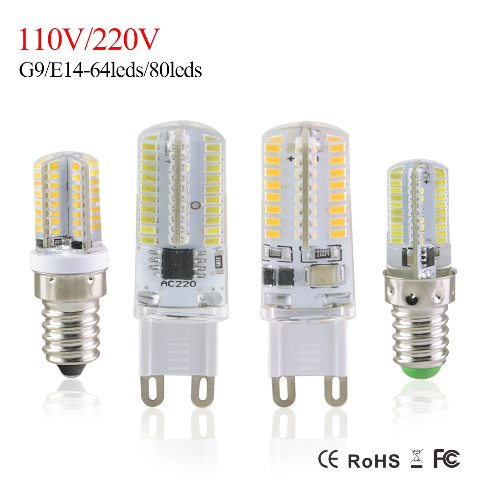 10 шт. G9 led E14 кукурузная лампа 3014SMD AC220V 110В неполярная Светодиодная лампы Droplight