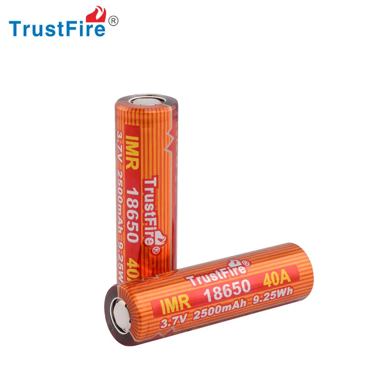 TrustFire IMR 18650 2500 мАч 40A 3 7 V литий ионная аккумуляторная батарея (1 пара)|Портативные