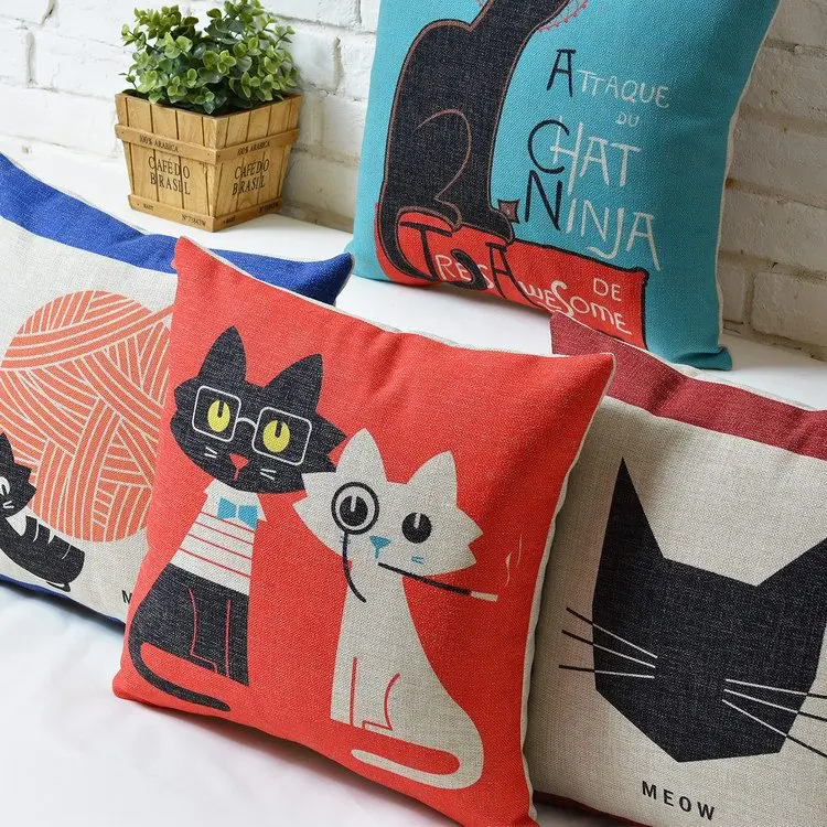 Кошка котята маленькие животные литературные милые Мультяшные Животные Хлопок