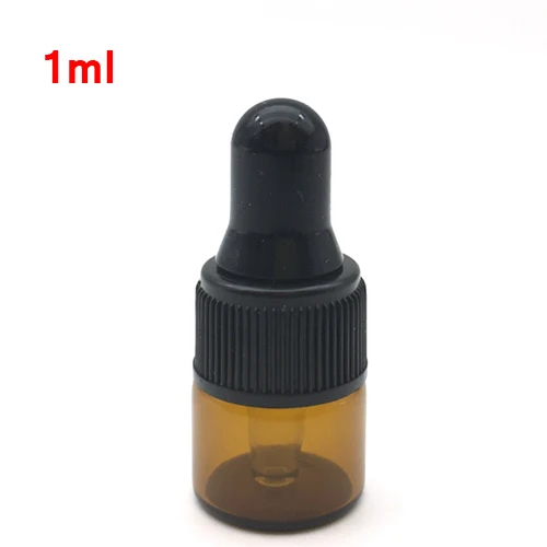 1ml Amber with Black 5 шт. мини 1 мл 2 мл 3 мл 5 мл янтарные духи стеклянная бутылка маленький образец эфирного масла крошечные Портативные Прозрачные флаконы - Цвет: 1ml Amber with Black