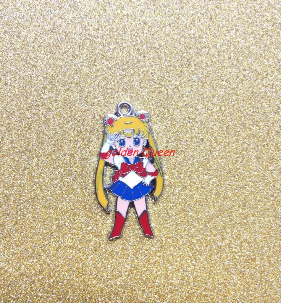 20pcs cartoon MIXS Anime sailor moon Enamel Metal Charm Pendants DIY Jewelry Making Mobile Phone Accessories M04 | Украшения и