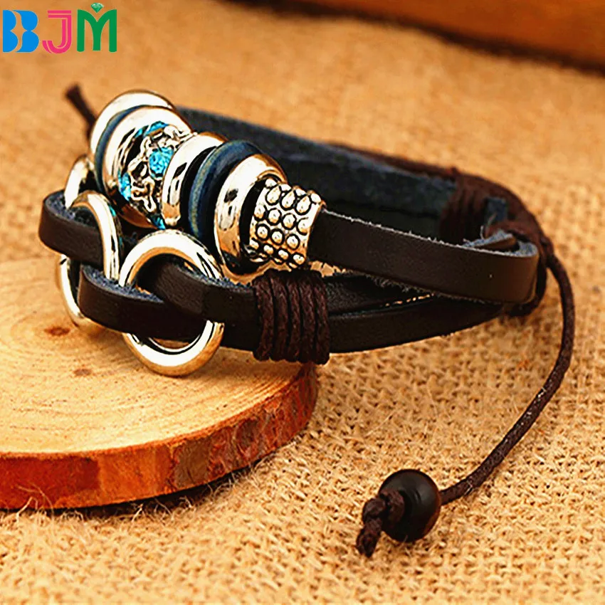 Bracciali Донна кожаный браслет Нержавеющая сталь наручники и мягкий цветок
