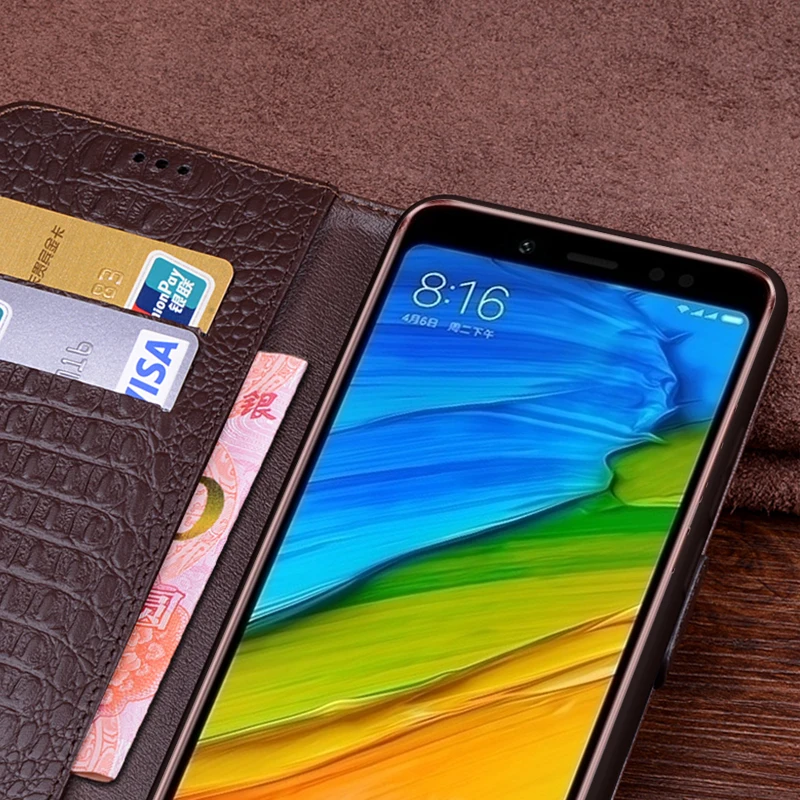 Чехол-книжка AIBOULLY из натуральной кожи для Xiaomi Redmi Mi Note 5 Pro защитный чехол телефона