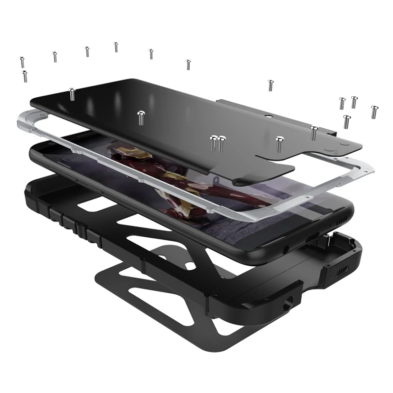 Металлический флип чехол из нержавеющей стали для Samsung Galaxy S8/ Plus полная защита 360